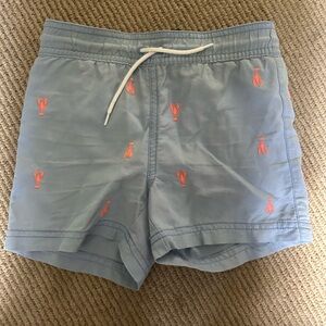 Janie and Jack Blue and Orange Athletic Swim Shorts